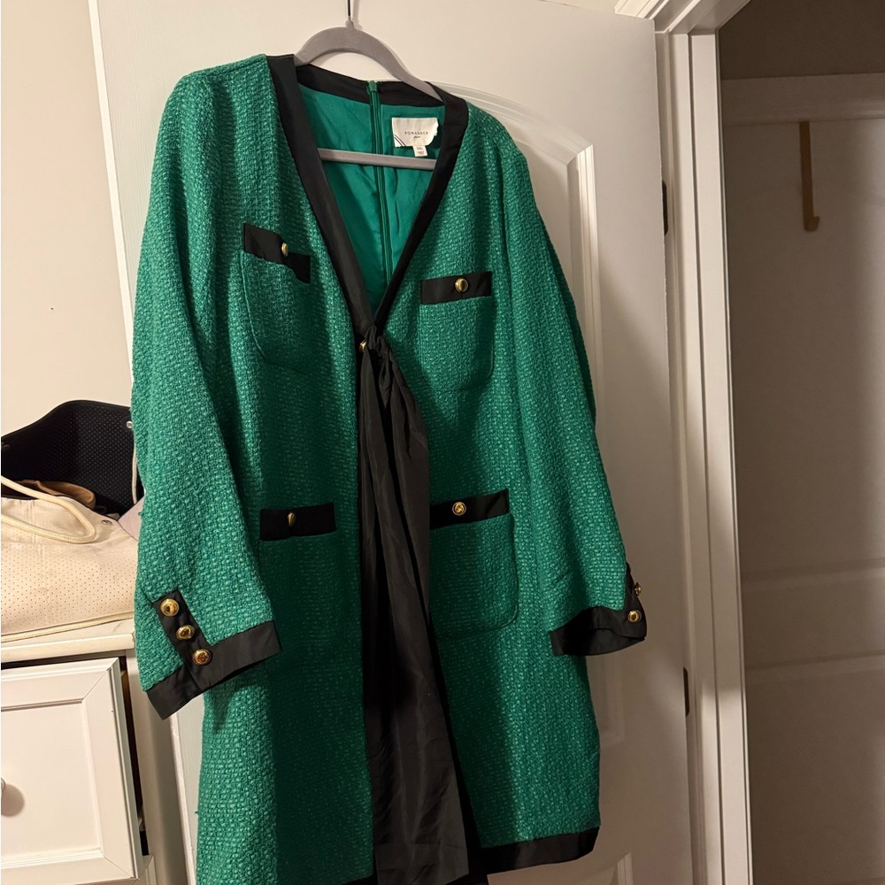 Tuckernuck Green Long Sleeve Dress with Black Accents